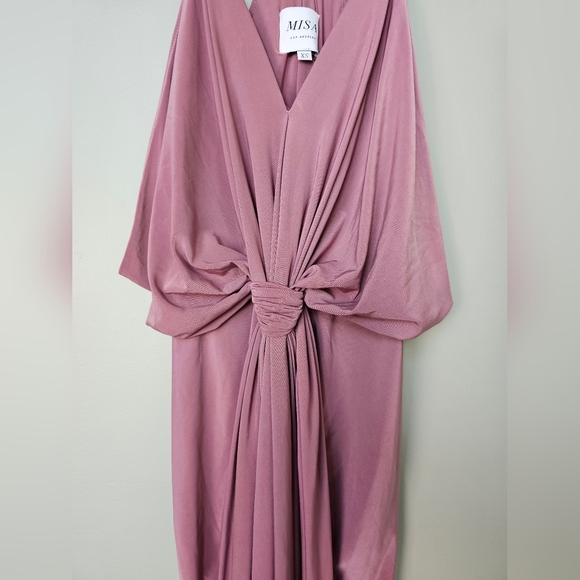 MISA Los Angeles Women's Mauve Sleeveless Domino Tie Front Mini Dress, XS - Picture 5 of 9